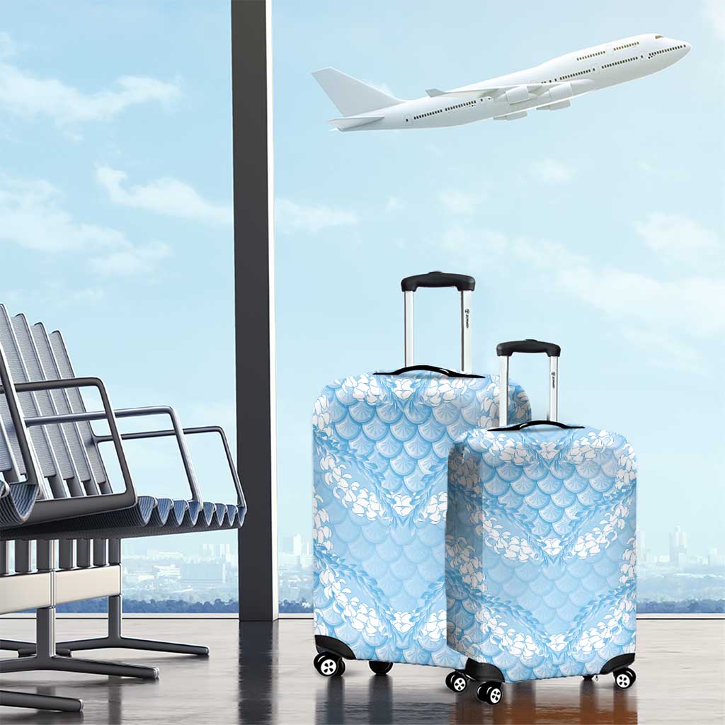 Baby Blue Mermaid Puakenikeni Maile Lei Luggage Cover