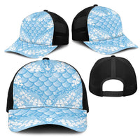 Baby Blue Mermaid Puakenikeni Maile Lei Mesh Trucker Cap