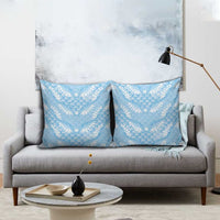 Baby Blue Mermaid Puakenikeni Maile Lei Pillow Cover