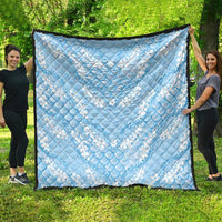 Baby Blue Mermaid Puakenikeni Maile Lei Quilt