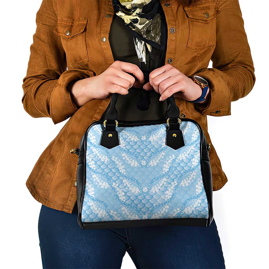 Baby Blue Mermaid Puakenikeni Maile Lei Shoulder Handbag