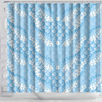 Baby Blue Mermaid Puakenikeni Maile Lei Shower Curtain LT01 - Polynesian Pride
