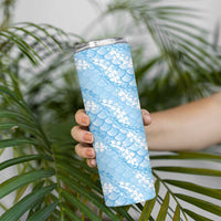 Baby Blue Mermaid Puakenikeni Maile Lei Skinny Tumbler