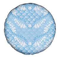 Baby Blue Mermaid Puakenikeni Maile Lei Spare Tire Cover