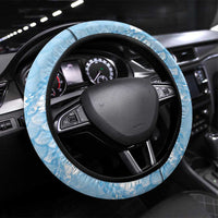 Baby Blue Mermaid Puakenikeni Maile Lei Steering Wheel Cover