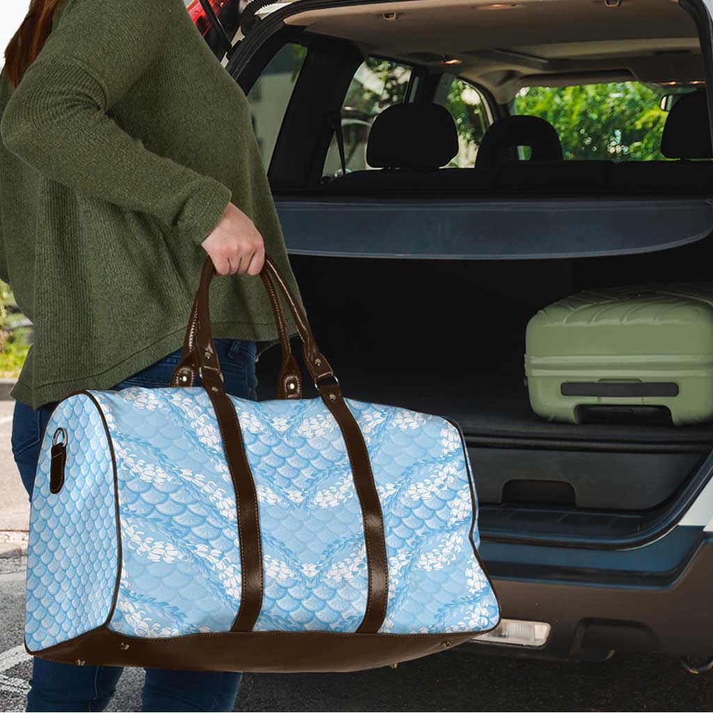 Baby Blue Mermaid Puakenikeni Maile Lei Travel Bag