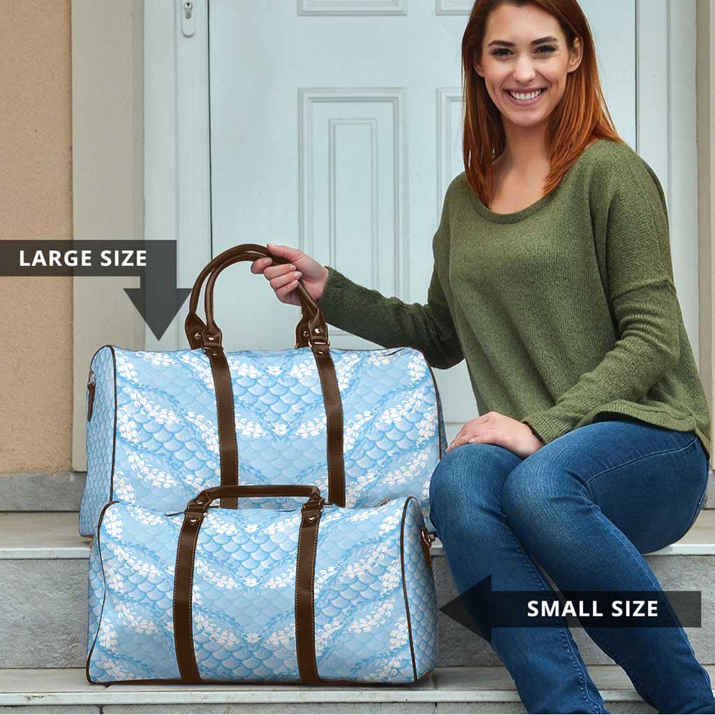 Baby Blue Mermaid Puakenikeni Maile Lei Travel Bag