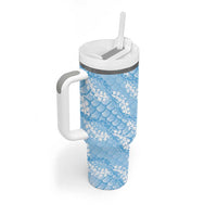 Baby Blue Mermaid Puakenikeni Maile Lei Tumbler With Handle