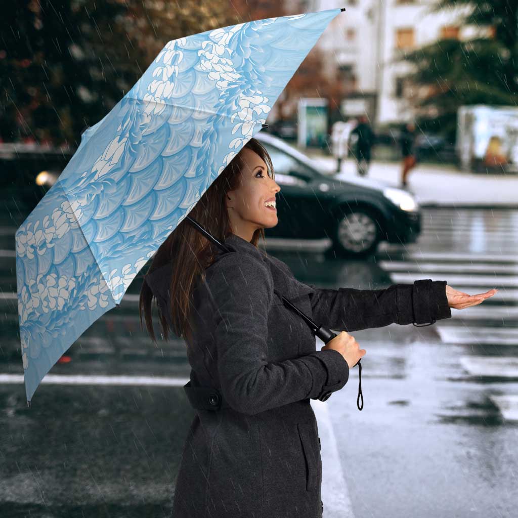 Baby Blue Mermaid Puakenikeni Maile Lei Umbrella