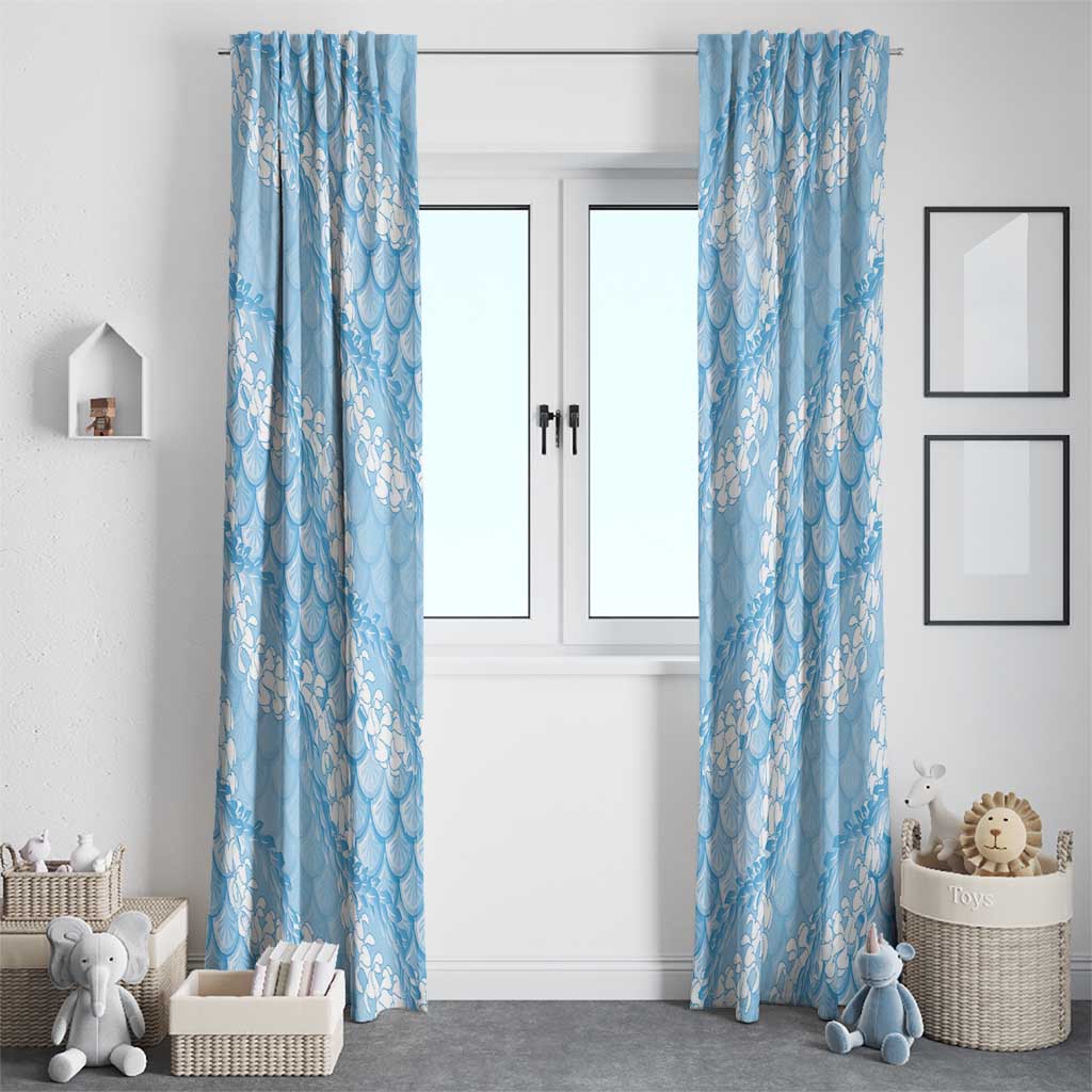 Baby Blue Mermaid Puakenikeni Maile Lei Window Curtain