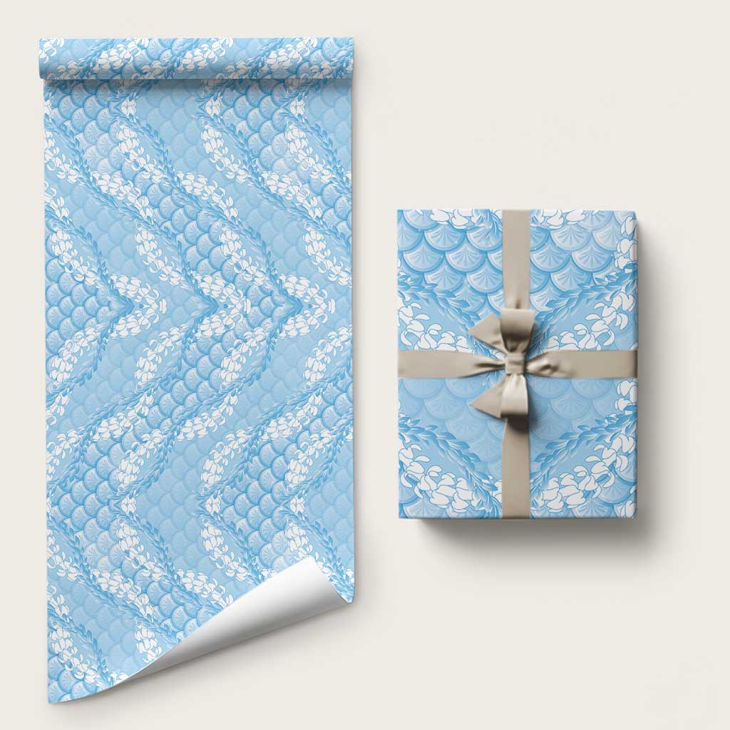 Baby Blue Mermaid Puakenikeni Maile Lei Wrapping Paper