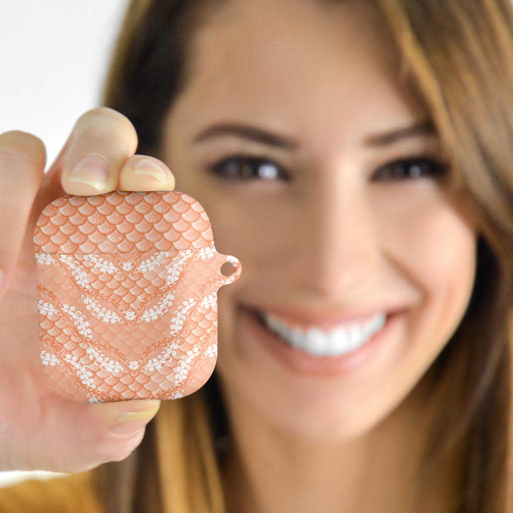 Apricot Mermaid Puakenikeni Maile Lei AirPods Case