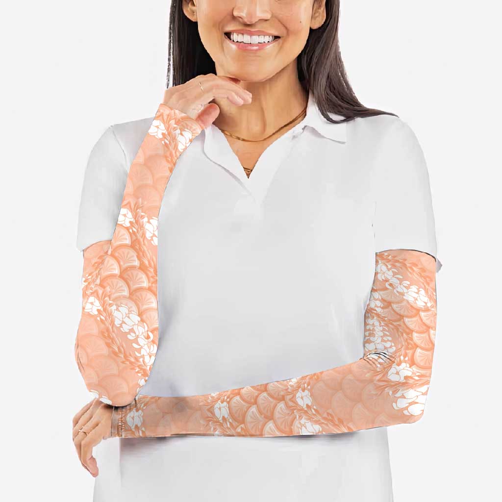 Apricot Mermaid Puakenikeni Maile Lei Arm Sleeves