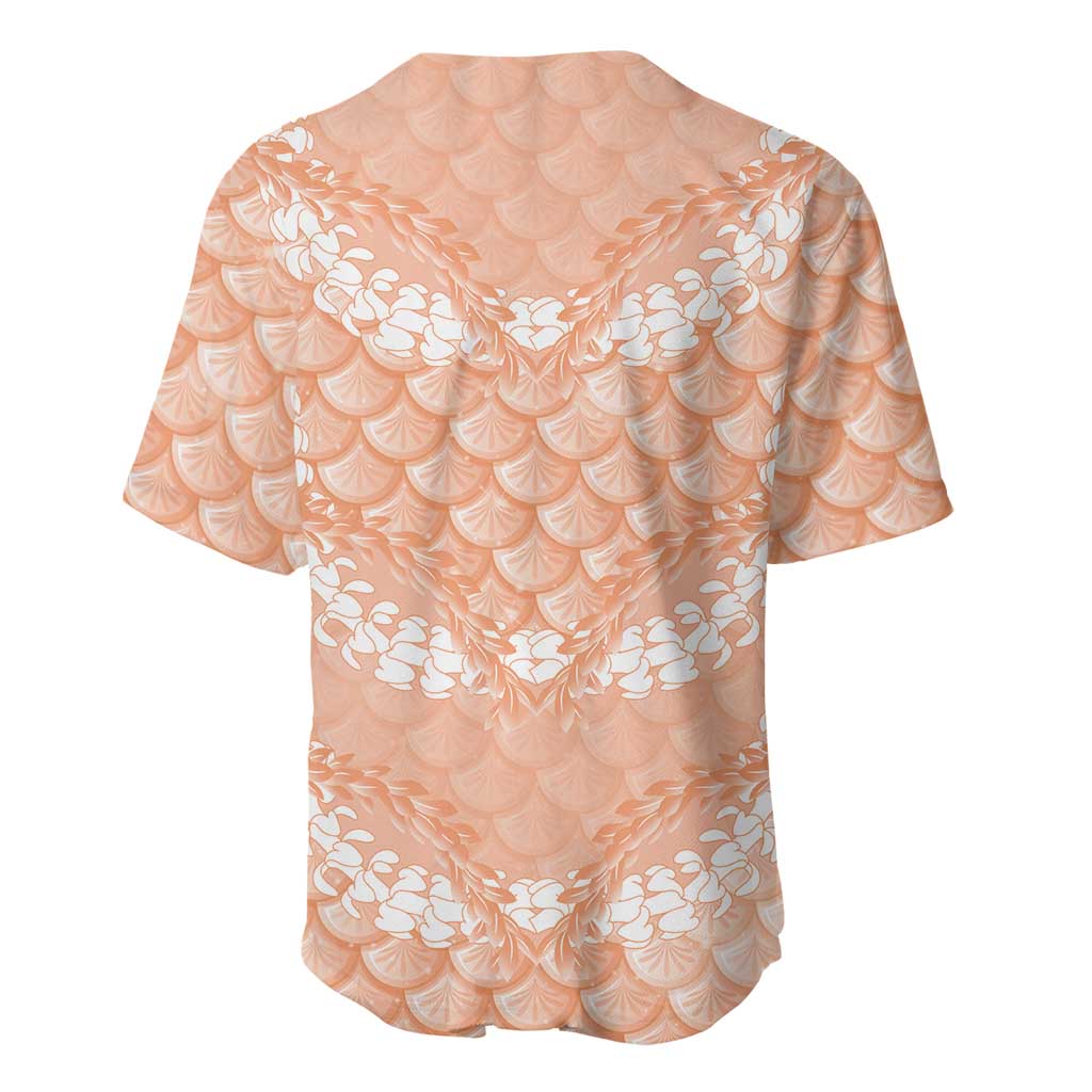 Apricot Mermaid Puakenikeni Maile Lei Baseball Jersey