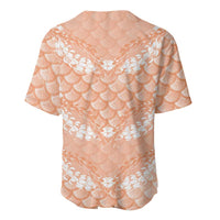 Apricot Mermaid Puakenikeni Maile Lei Baseball Jersey