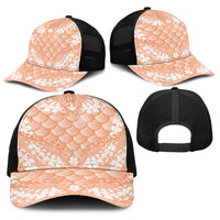 Apricot Mermaid Puakenikeni Maile Lei Baseball Net Cap
