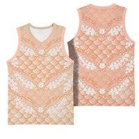 Apricot Mermaid Puakenikeni Maile Lei Basketball Jersey LT01 - Polynesian Pride