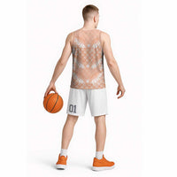 Apricot Mermaid Puakenikeni Maile Lei Basketball Jersey LT01 - Polynesian Pride