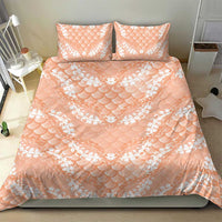 Apricot Mermaid Puakenikeni Maile Lei Bedding Set