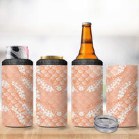 Apricot Mermaid Puakenikeni Maile Lei 4 in 1 Can Cooler Tumbler LT01 - Polynesian Pride