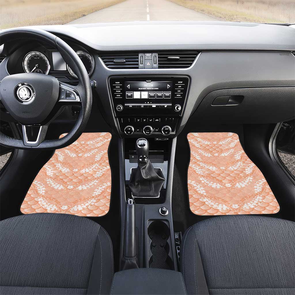 Apricot Mermaid Puakenikeni Maile Lei Car Mats