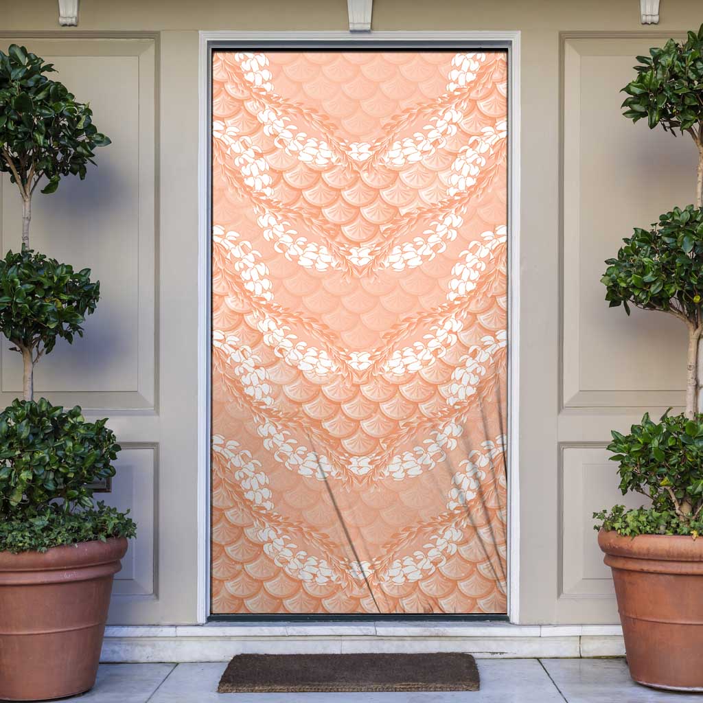 Apricot Mermaid Puakenikeni Maile Lei Door Cover LT01 Apricot - Polynesian Pride