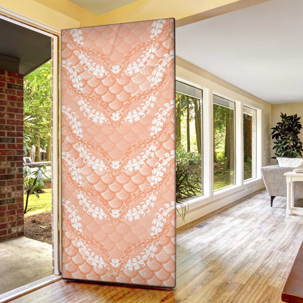 Apricot Mermaid Puakenikeni Maile Lei Door Cover LT01 - Polynesian Pride