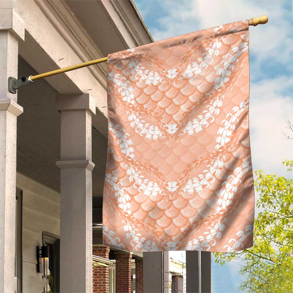 Apricot Mermaid Puakenikeni Maile Lei Garden Flag
