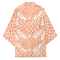 Apricot Mermaid Puakenikeni Maile Lei Kimono