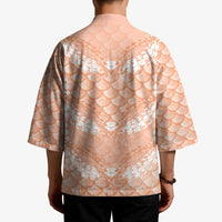 Apricot Mermaid Puakenikeni Maile Lei Kimono