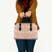 Apricot Mermaid Puakenikeni Maile Lei Leather Bag