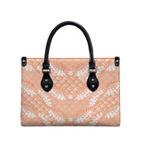 Apricot Mermaid Puakenikeni Maile Lei Leather Bag