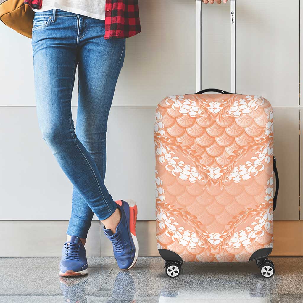 Apricot Mermaid Puakenikeni Maile Lei Luggage Cover