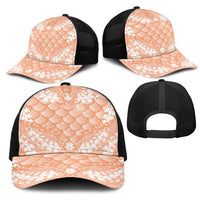 Apricot Mermaid Puakenikeni Maile Lei Mesh Trucker Cap