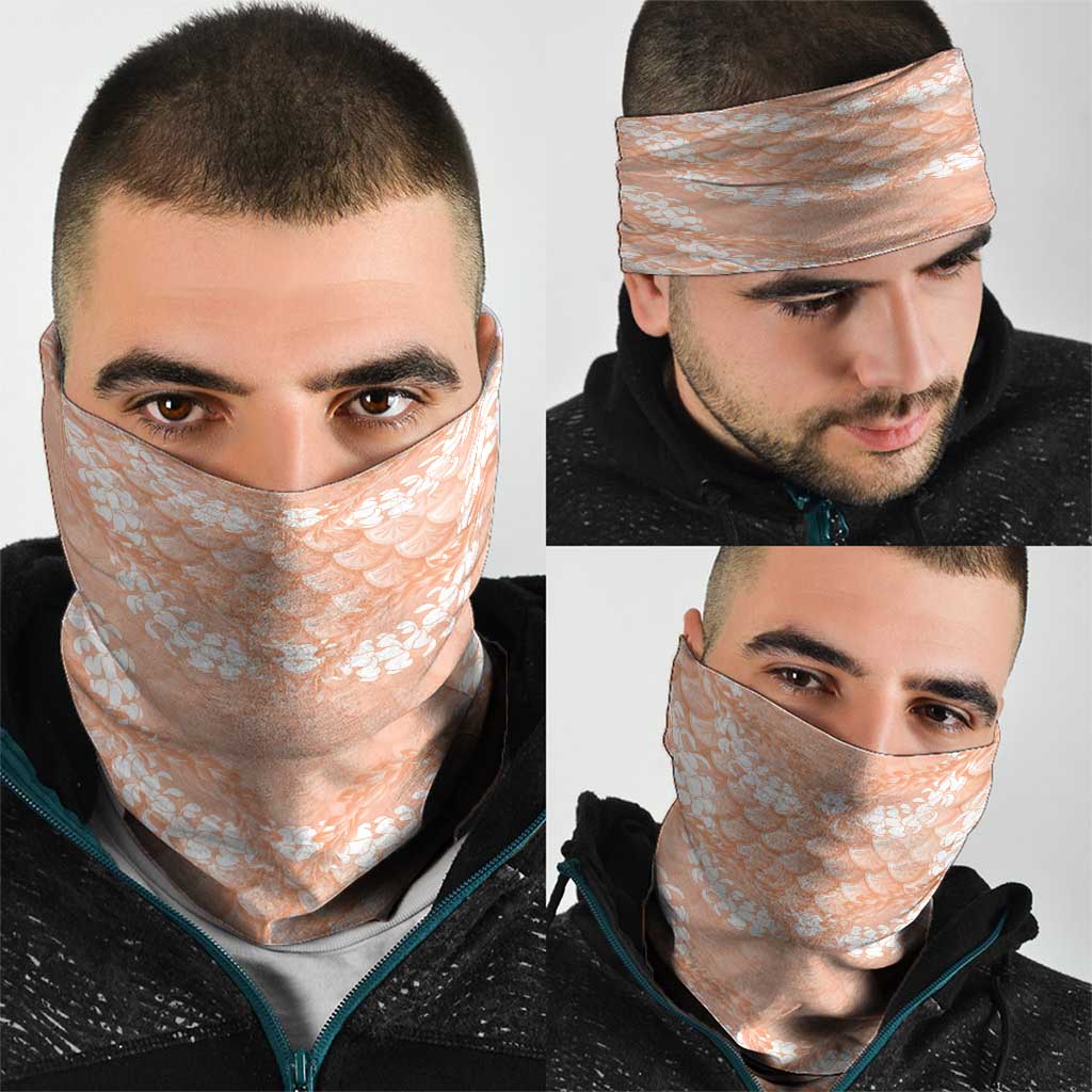 Apricot Mermaid Puakenikeni Maile Lei Neck Gaiter