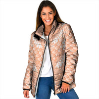 Apricot Mermaid Puakenikeni Maile Lei Padded Jacket