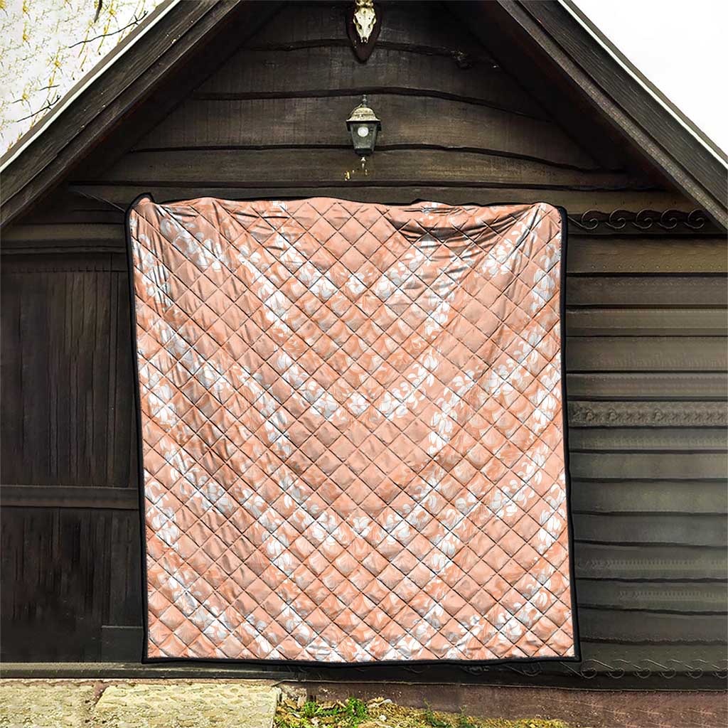 Apricot Mermaid Puakenikeni Maile Lei Quilt