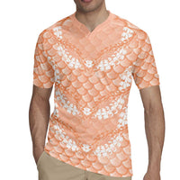 Apricot Mermaid Puakenikeni Maile Lei Rugby Jersey