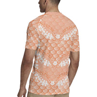 Apricot Mermaid Puakenikeni Maile Lei Rugby Jersey