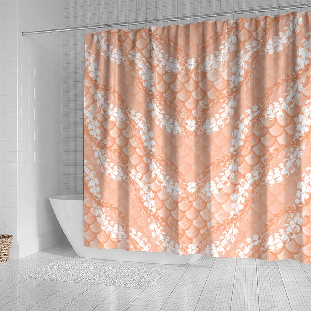 Apricot Mermaid Puakenikeni Maile Lei Shower Curtain LT01 - Polynesian Pride