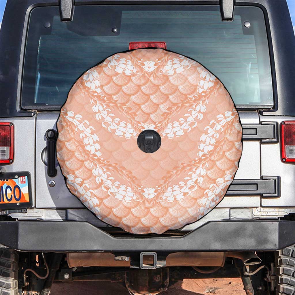 Apricot Mermaid Puakenikeni Maile Lei Spare Tire Cover