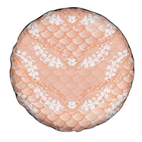 Apricot Mermaid Puakenikeni Maile Lei Spare Tire Cover