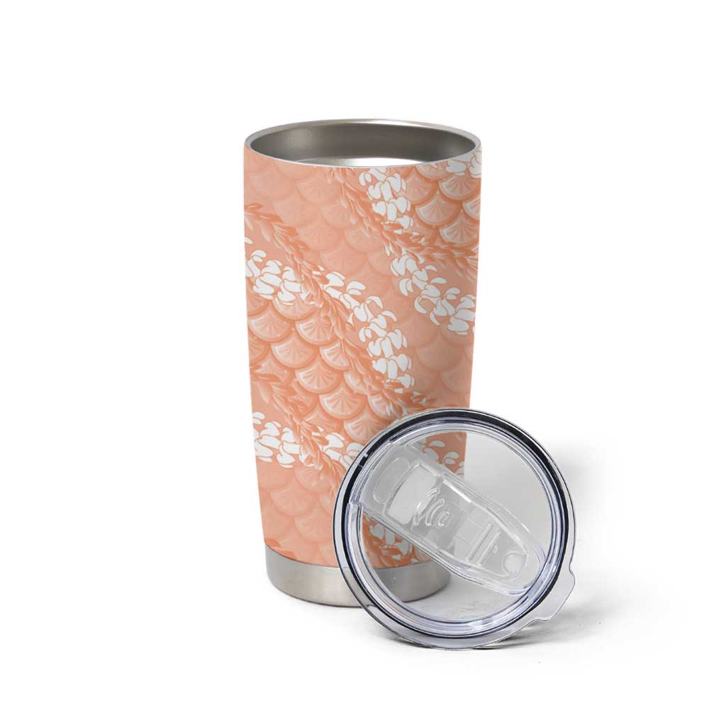 Apricot Mermaid Puakenikeni Maile Lei Tumbler Cup