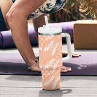 Apricot Mermaid Puakenikeni Maile Lei Tumbler With Handle