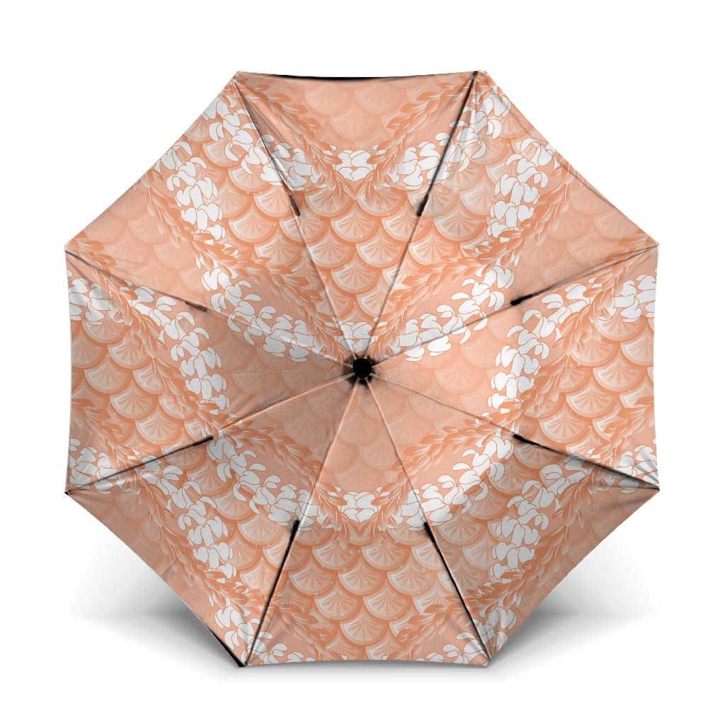 Apricot Mermaid Puakenikeni Maile Lei Umbrella