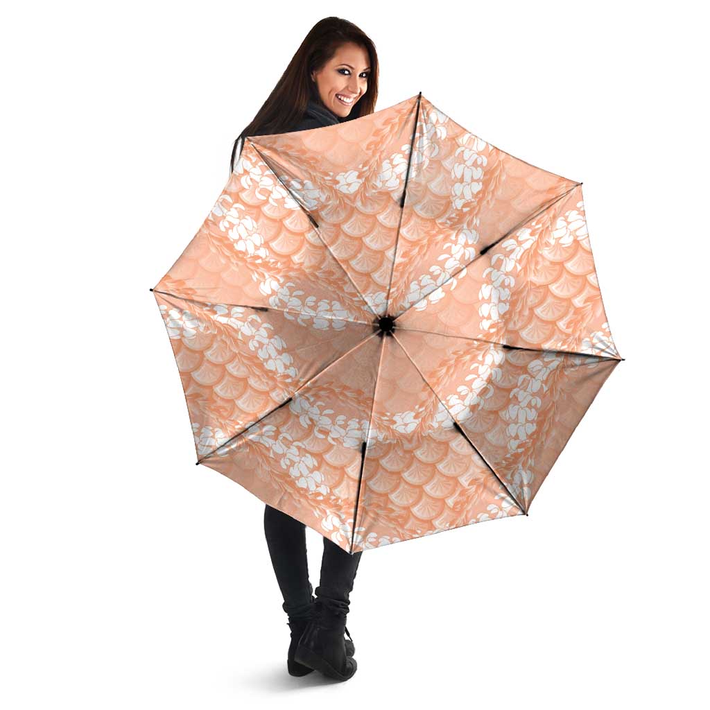 Apricot Mermaid Puakenikeni Maile Lei Umbrella
