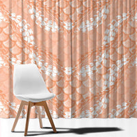 Apricot Mermaid Puakenikeni Maile Lei Window Curtain