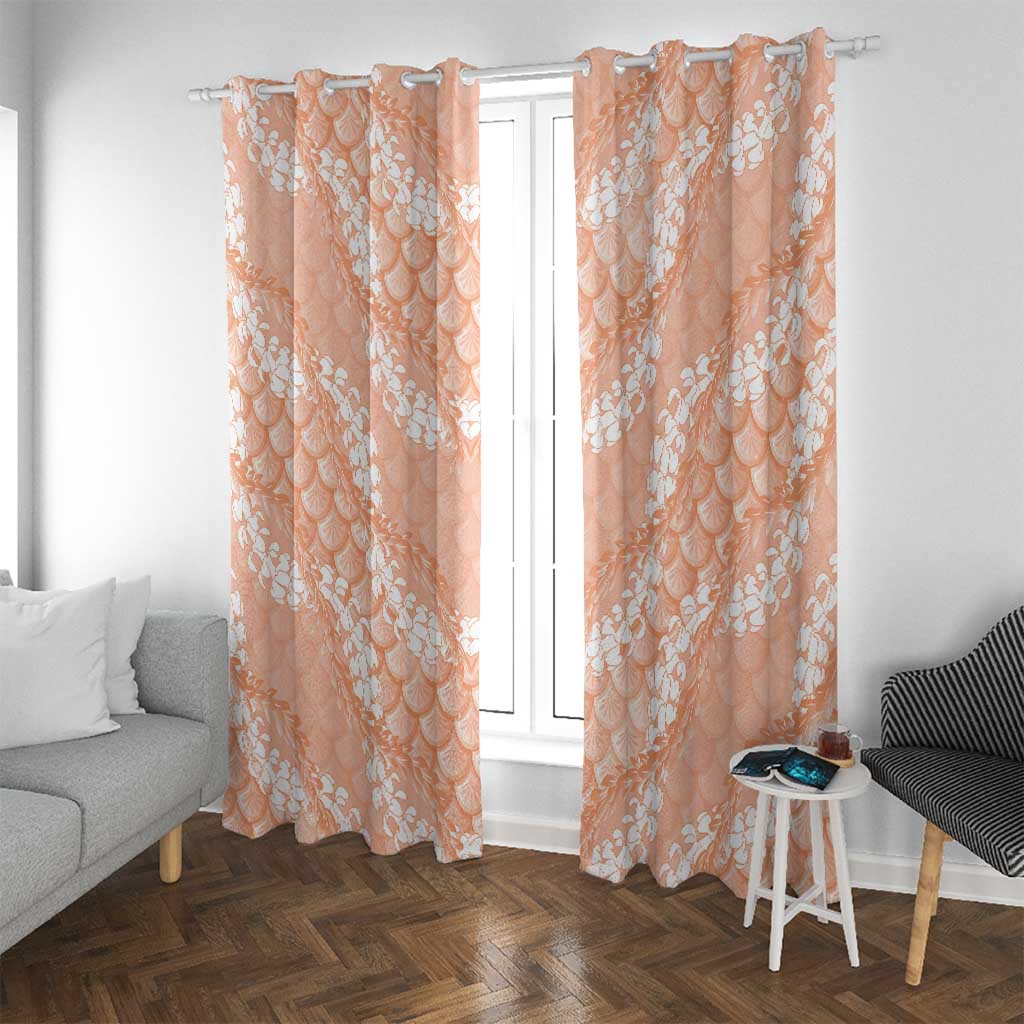 Apricot Mermaid Puakenikeni Maile Lei Window Curtain