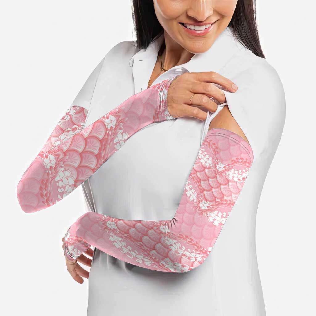 Soft Pink Mermaid Puakenikeni Maile Lei Arm Sleeves