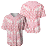Soft Pink Mermaid Puakenikeni Maile Lei Baseball Jersey